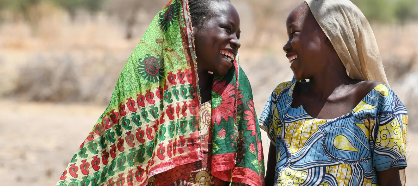 Happy girls in the village of Alibeit, in the South of Chad.  For every child, friendship.
