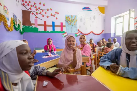 UNICEF established 24 learning spaces to help displaced Sudanese children continue learning