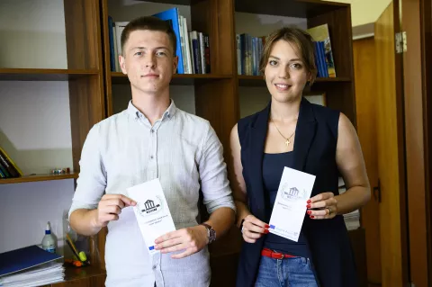 Young people participate in the legal aid clinic set up by three friends from Mariupol State University that aims to help people to rebuild their lives without being afraid of the financial implications.