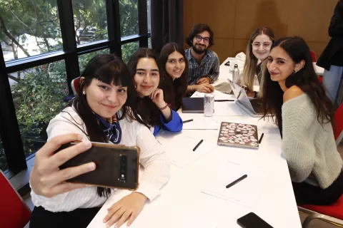 Group of youth taking a selfie 