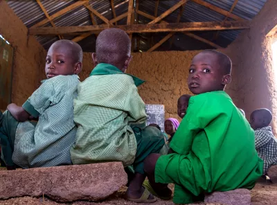 Children sit in a classroom in northeast Nigeria