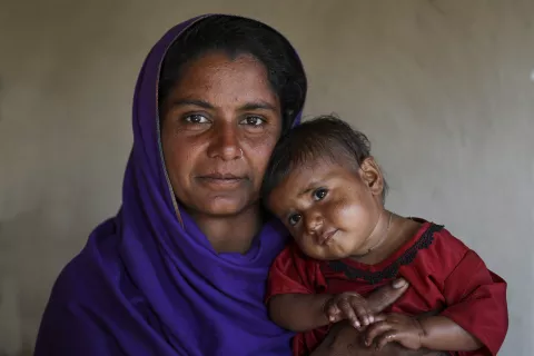 Farzana poses with her 16-month-old daughter, Shabira. 