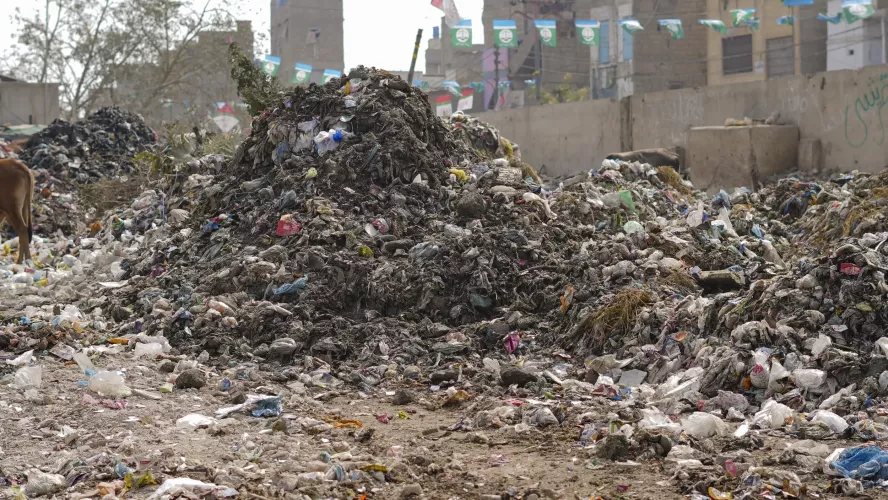 A garbage dump in Karachi