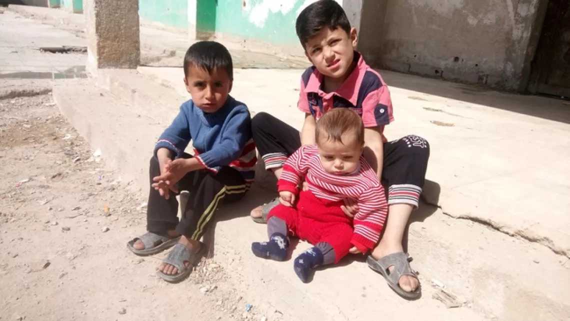 Three Syrian children