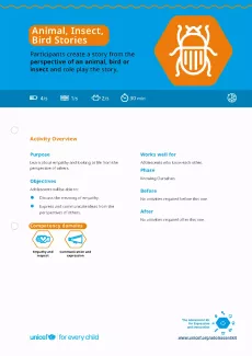 Activity: Animal, insect, bird stories | UNICEF Adolescent Kit for ...