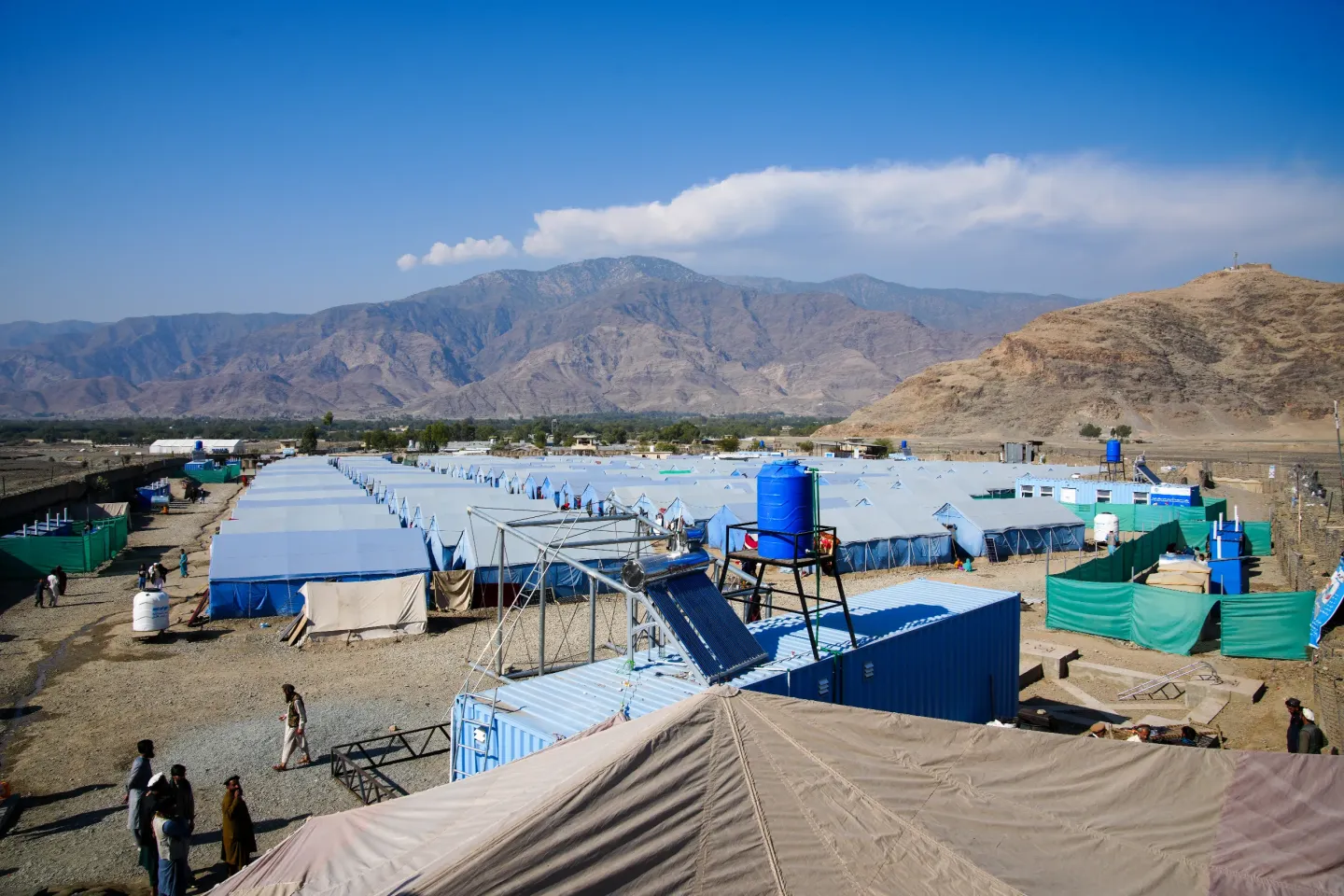 A wide view of Khas Kunar Camp, home to families displaced after a powerful earthquake of over 6.0 magnitude struck Nangarhar, Kunar, and Laghman provinces on 31 August 2025.
