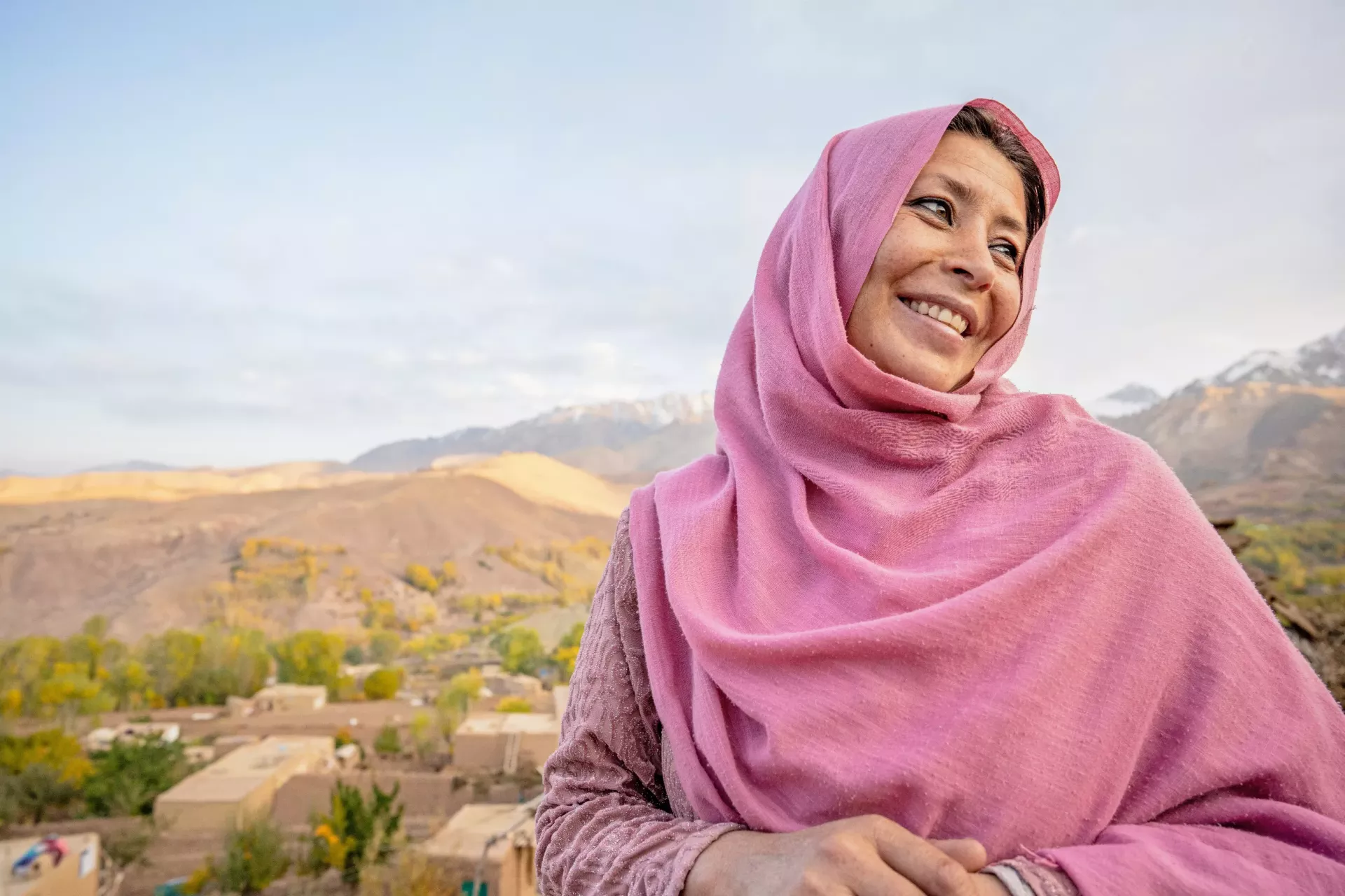 On the 21st October 2024, Sakina, a UNICEF-supported community health worker, is photographed&nbsp;in&nbsp;Shahfoladi&nbsp;village&nbsp;in Bamiyan Province, central Afghanistan.