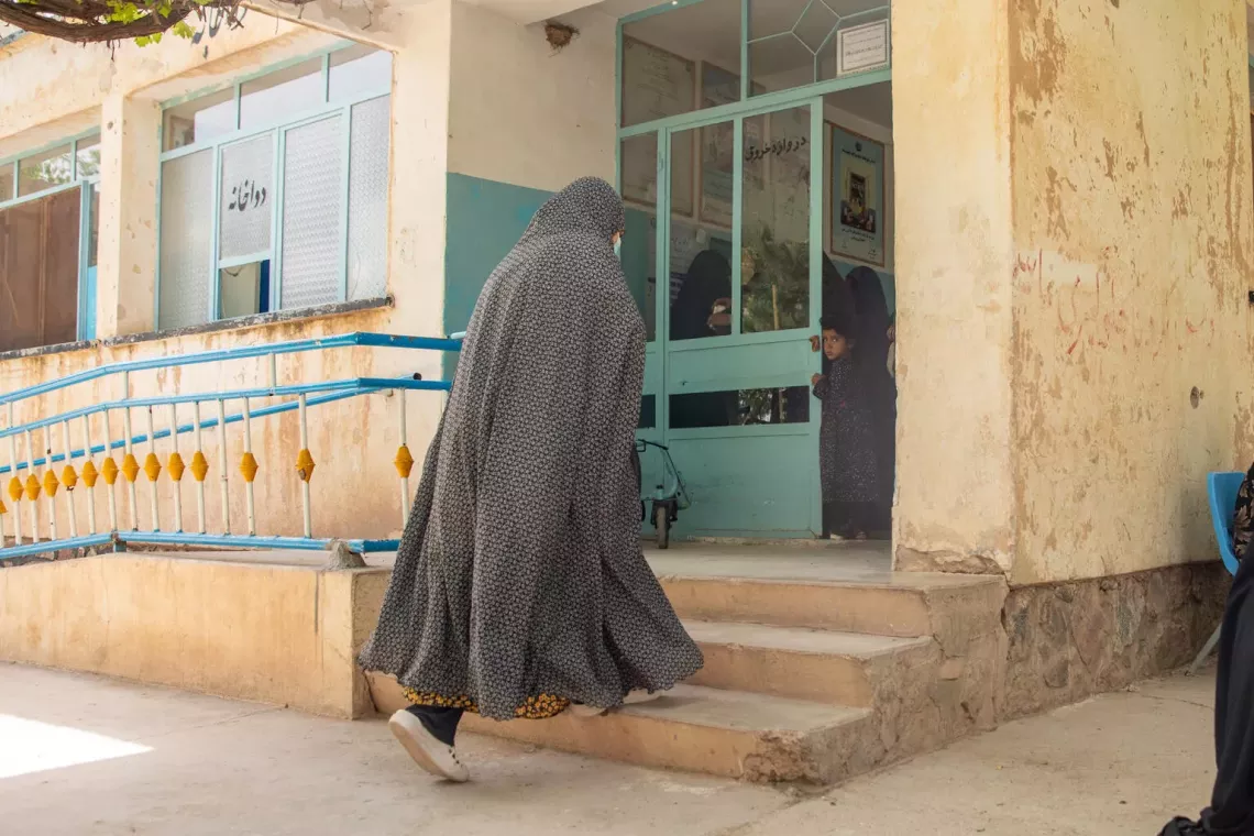 On 14th of April 2025, Karima Azimi is coming to Rawashan CHC. She has been working as fixed vaccinator at Rawashan health facility in Injil district of western Herat province. On average, she is vaccinating 50-55 children on daily basis.