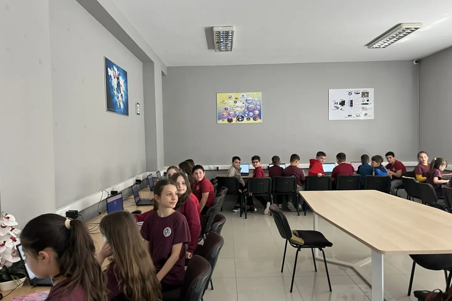 children in a classroom using Eduten