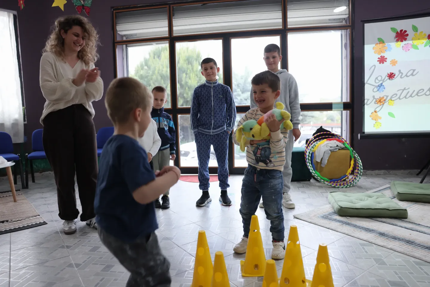 children playing and laughing with each other