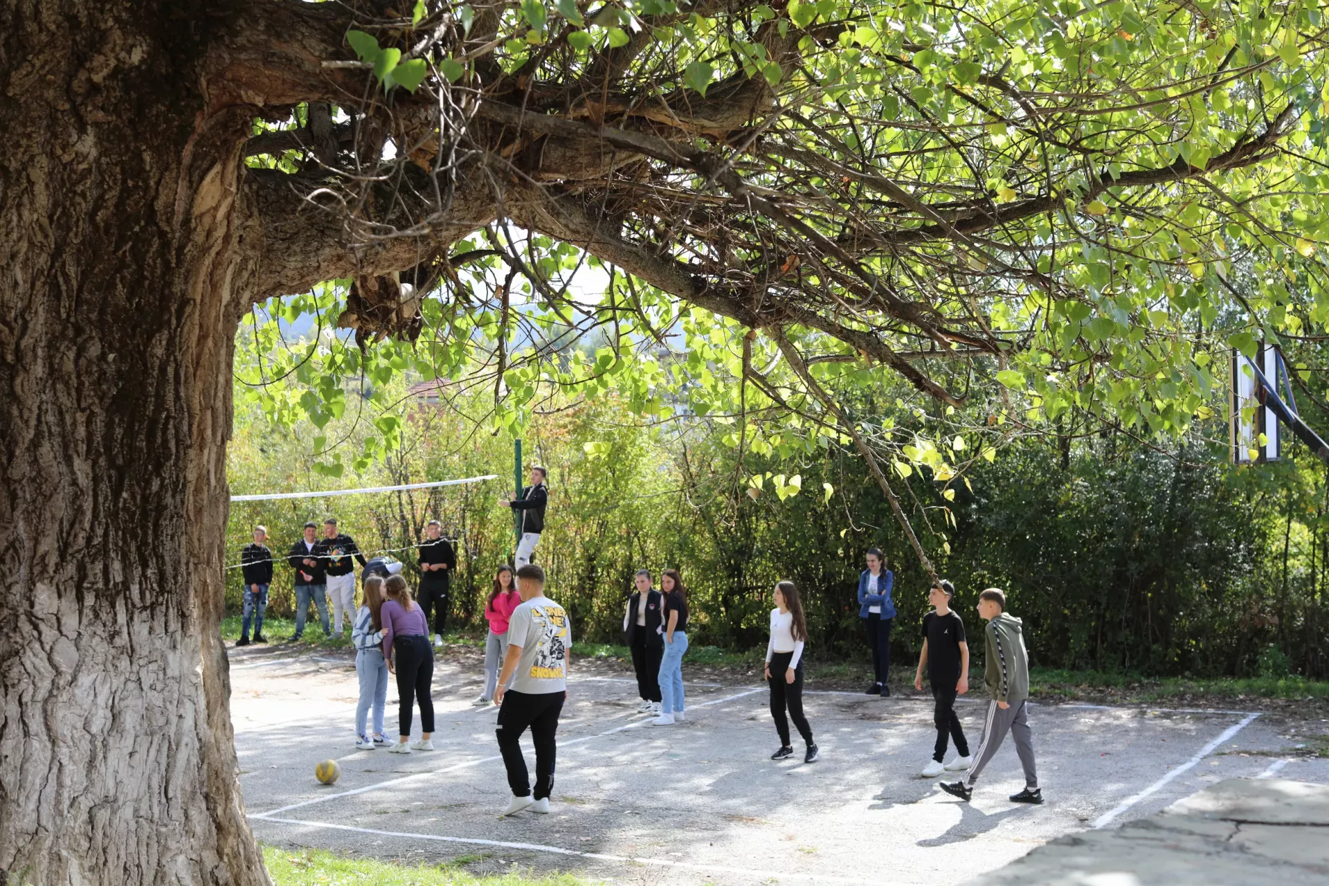 Students playing in the school yard