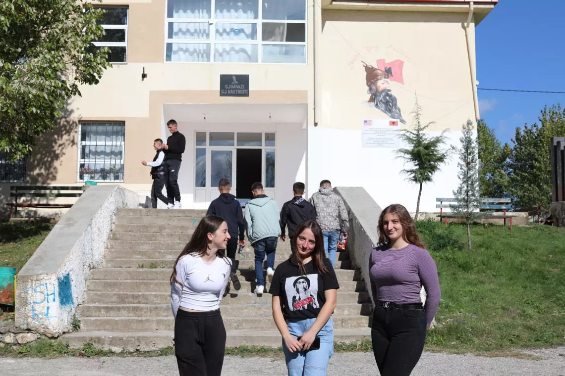 Students leaving school