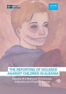 Painting of a sad Child forcefully smiling