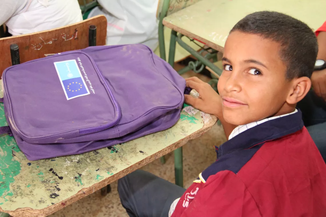 Jeune coll&eacute;gien r&eacute;fugi&eacute;e sahraouis