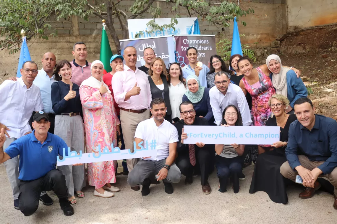 UNICEF staff with their national ambassador