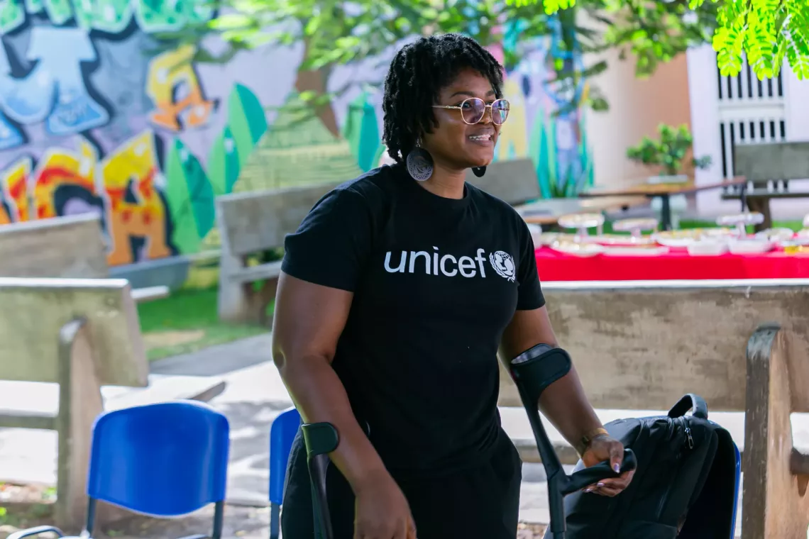 Teresa Fed&atilde;o, oficial de programa de inclus&atilde;o do UNICEF. 