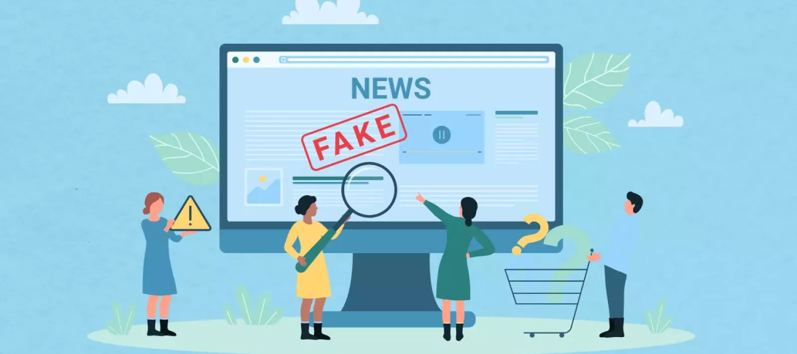 Personas analizando una noticia en un sitio web