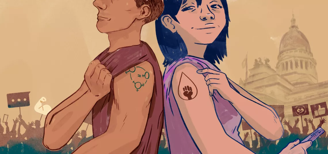 Ilustraci&oacute;n de dos j&oacute;venes 