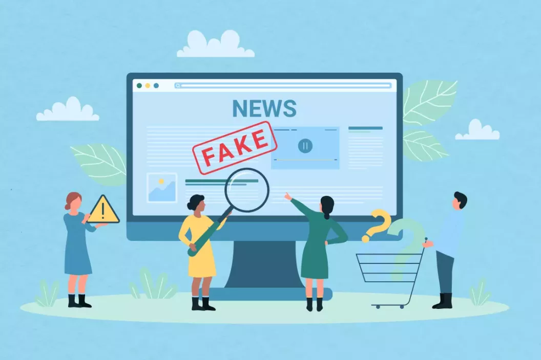 Personas analizando una noticia en un sitio web
