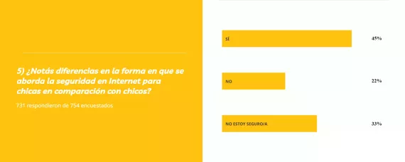 Notás diferencias en las formas que se aborda la seguridad en internet para chicas en comparación a chicos?