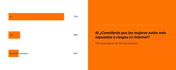 ¿Considerás que las mujeres están más expuestas a los riesgon en internet?