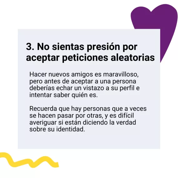 No sientas presión por aceptar peticiones aleatorias