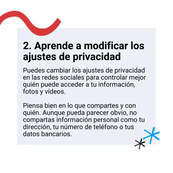 Aprende a modificar los ajustes de privacidad
