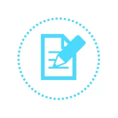 Icon Reporting - picture of a paper with a pencil