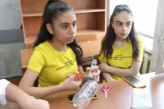 Students and teachers from Yeghegnadzor unveil their project to combat climate change