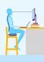 Illustration on sitting in the right posture while working