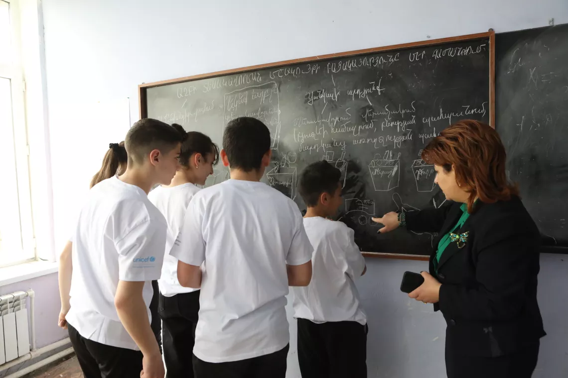School students in Vardenis champion garbage sorting initiative