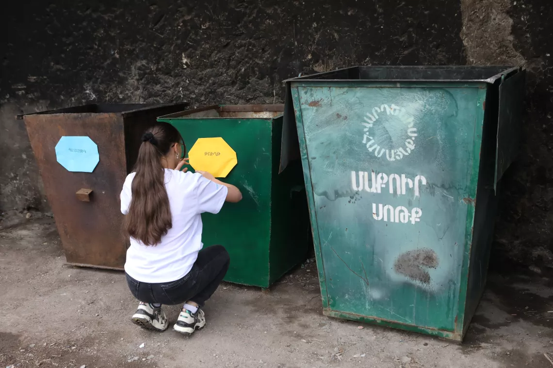 School students in Vardenis champion garbage sorting initiative