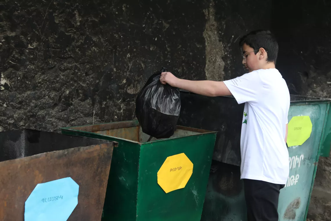 School students in Vardenis champion garbage sorting initiative