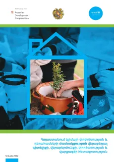 Adolescents planting plants in recycled household items