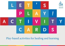 Graphic letters, reading 'Let' play! Activity cards'