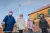 Children playing in the playground of their kindergarten in Nalaikh, Mongolia. Due to poor outdoor air quality caused by coal usage for heating during the harsh Mongolian winters, they must wear face masks. Their kindergarten also relies on coal for heating.