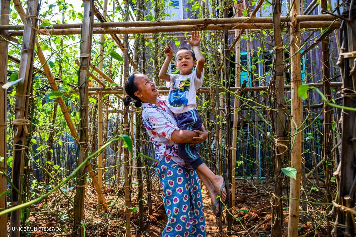 Since Sai Wai was 3 months old, he has had seizures that affected his development, and his family has struggled with debt from medical expenses. Since July 2023, thanks to UNICEF's disability grant, they have received bi-monthly cash assistance and support, providing Sai Wai with much-needed care.