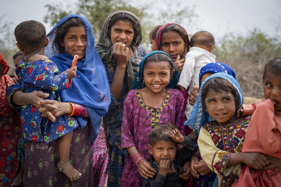 a group of women and children