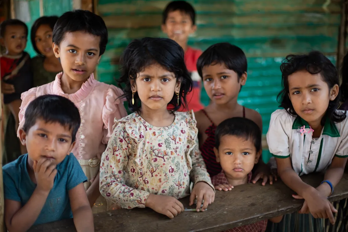 A group of children