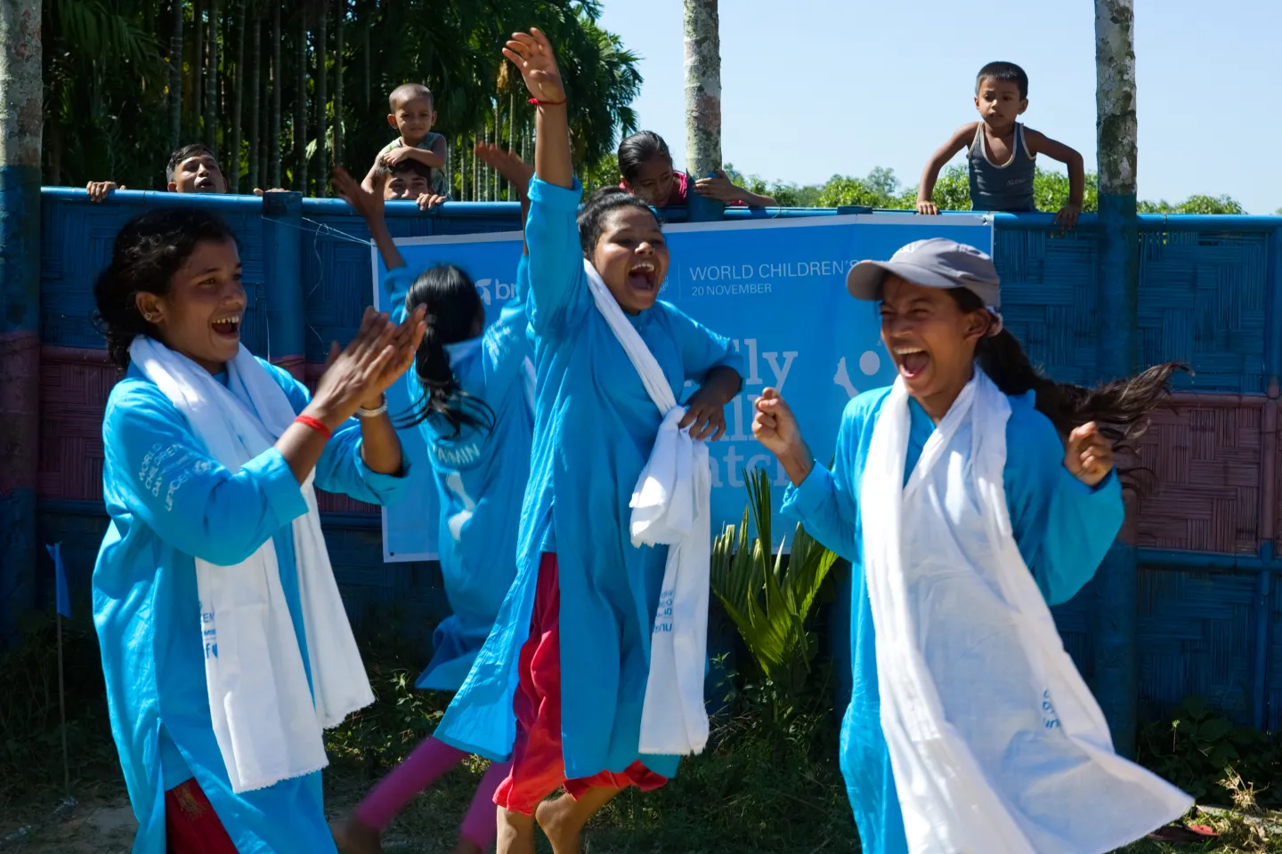 Rohingya refugee and Bangladeshi girls in Cox's Bazar, Bangladesh