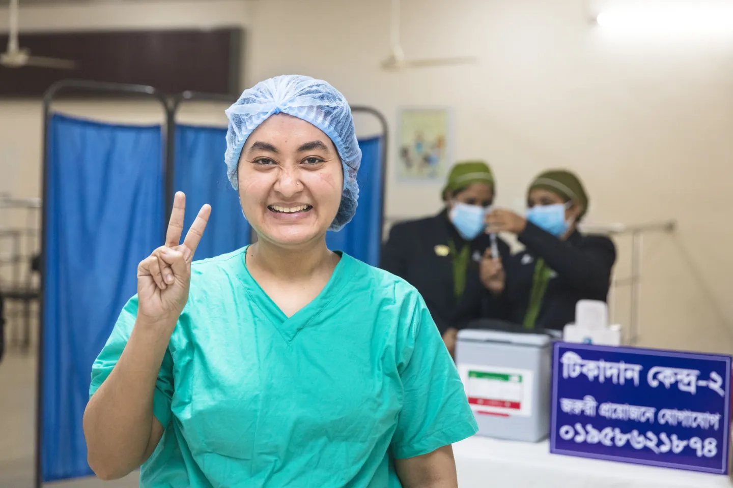 A Bangladeshi COVID-19 vaccinated woman.