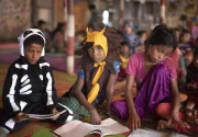 Rohingya children learnt at Learning Centre.