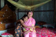 Shohana and her parents at home in Mymensingh, northeast Bangladesh.