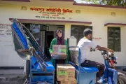 Panna regularly travels from the clinic to the upazila health complex to collect SQ-LNS supplies.