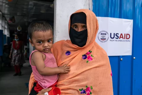 A Rohingya child and mother, Bangladesh