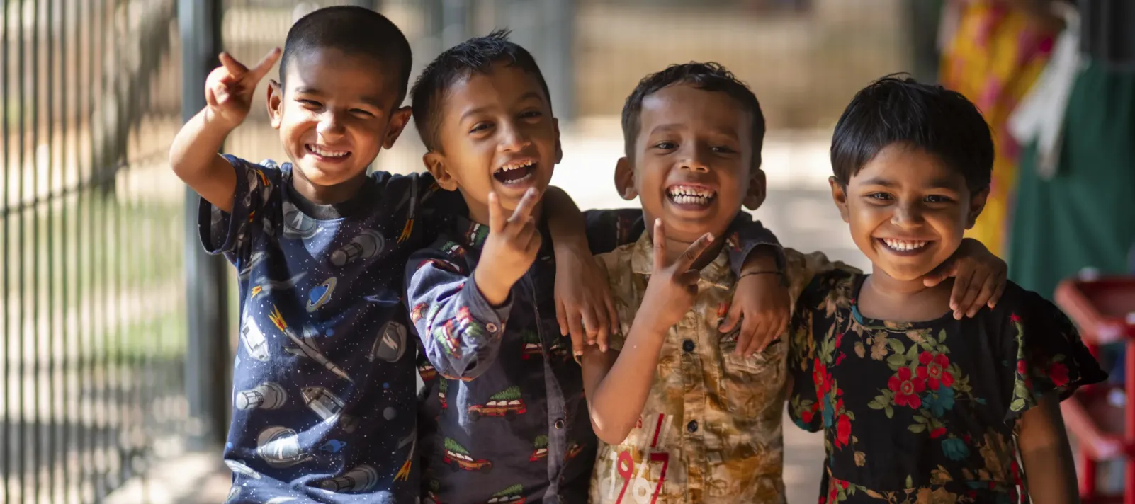 Children attending a day care centre supported by UNICEF in Gazipur. This centre accommodates children of women working in garment factories under the Gazipur City Corporation.
