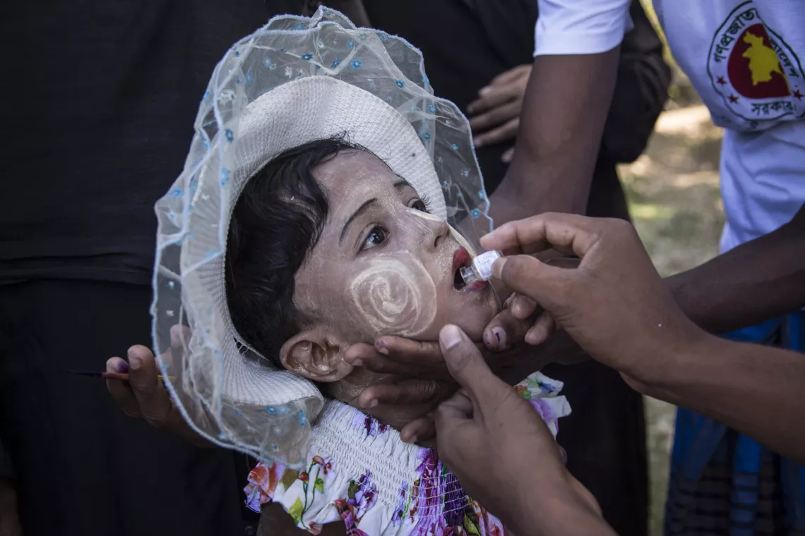 An Oral cholera vaccination campaign in Rohingya camp in Bangladesh