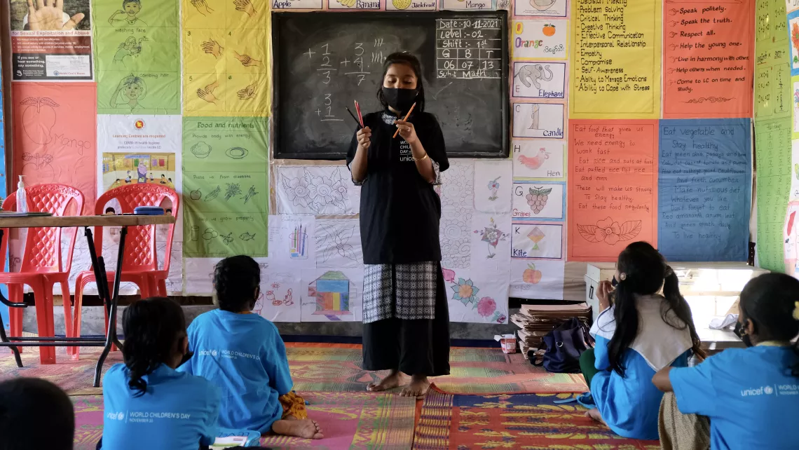 A learning Centre for Rohingya children. Bangladesh
