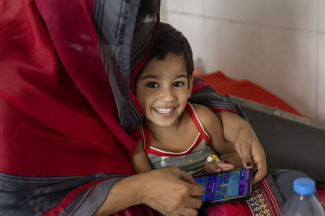 Nadia, 3, was brought to the Shaheed Ahsan Ullah Master General Hospital by her mother. She had dengue fever, and her condition improved after getting proper treatment. 