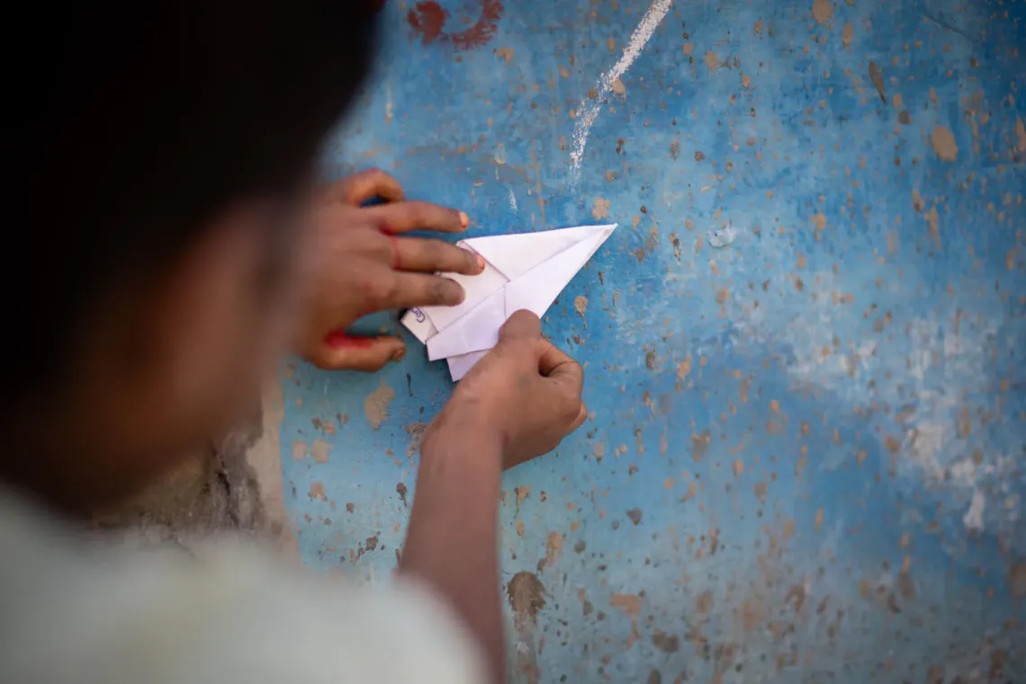 A paper plane made by Riyad. 
